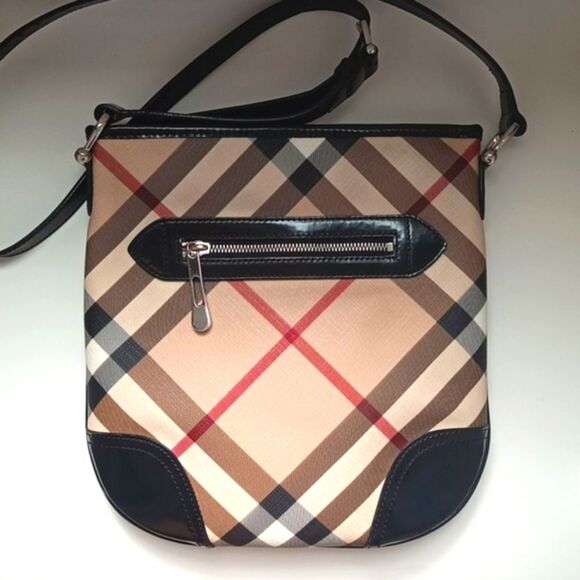 🤎BURBERRY Supernova Check Small Dryden Crossbody Bag Black - Picture 1 of 12